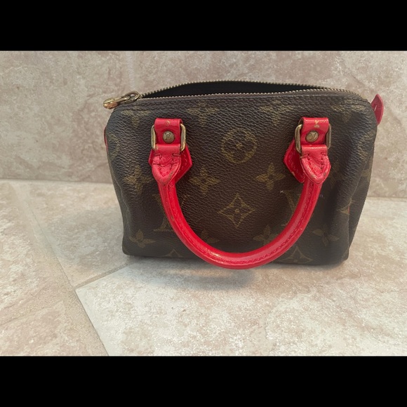 Custom Red Authentic Louis Vuitton Mini Speedy - Picture 2 of 11